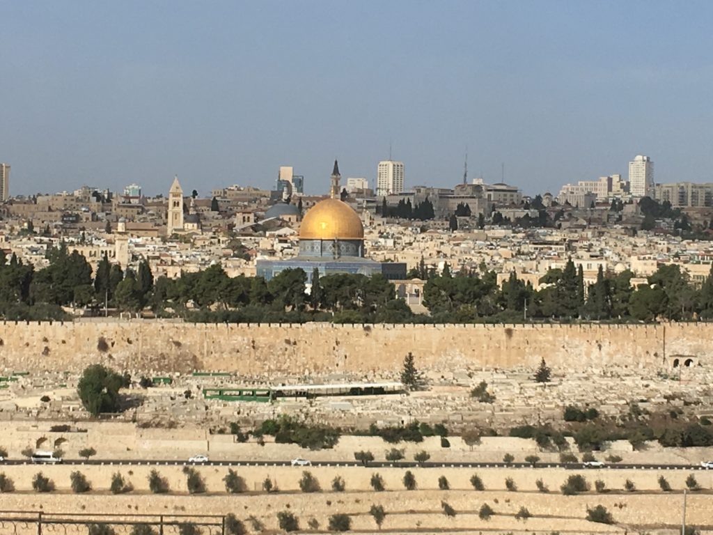 Jerusalem towards Mount of Olives. Photo credit The Speakroom. Holy Land Pilgrimage 2019.